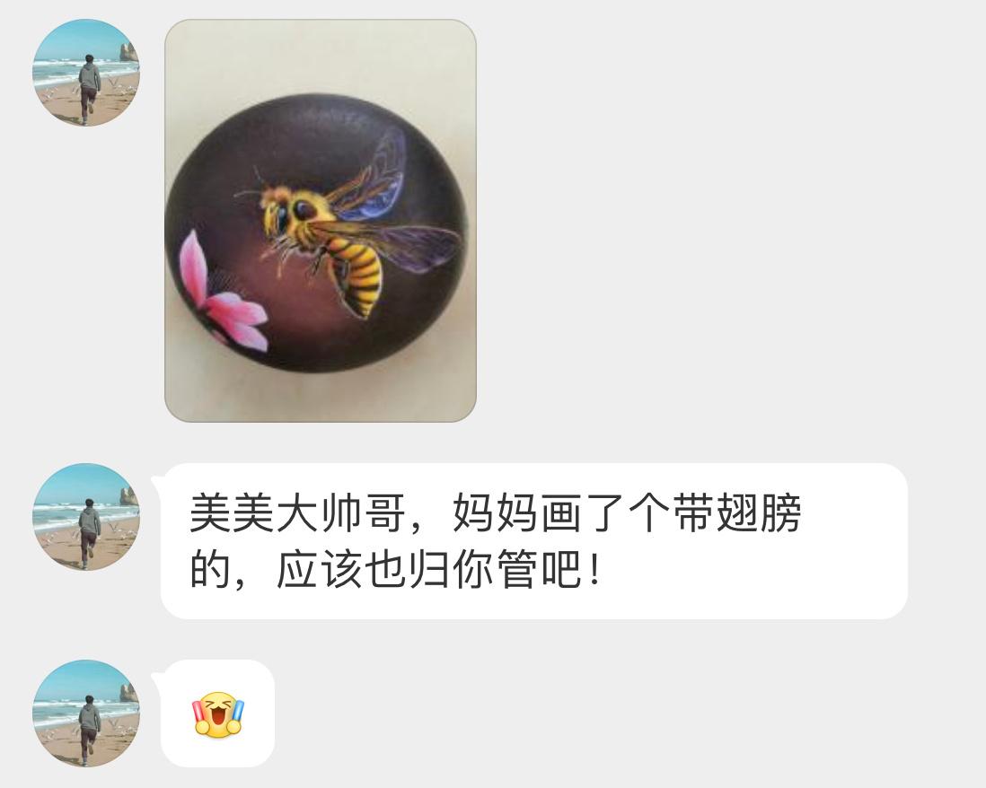 石头上的蜜蜂🐝这位麻麻👩🏻之前画了很多小鸟！ ​​​