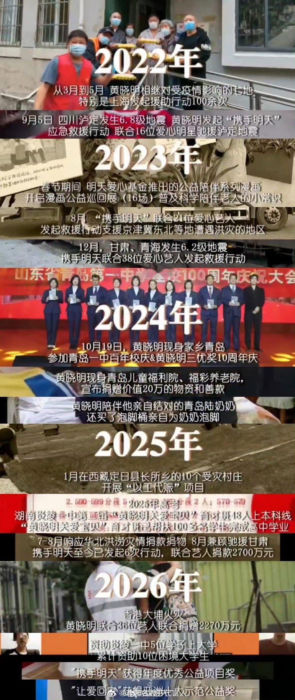 黄晓明22年累计捐款超5000万黄晓明有大爱