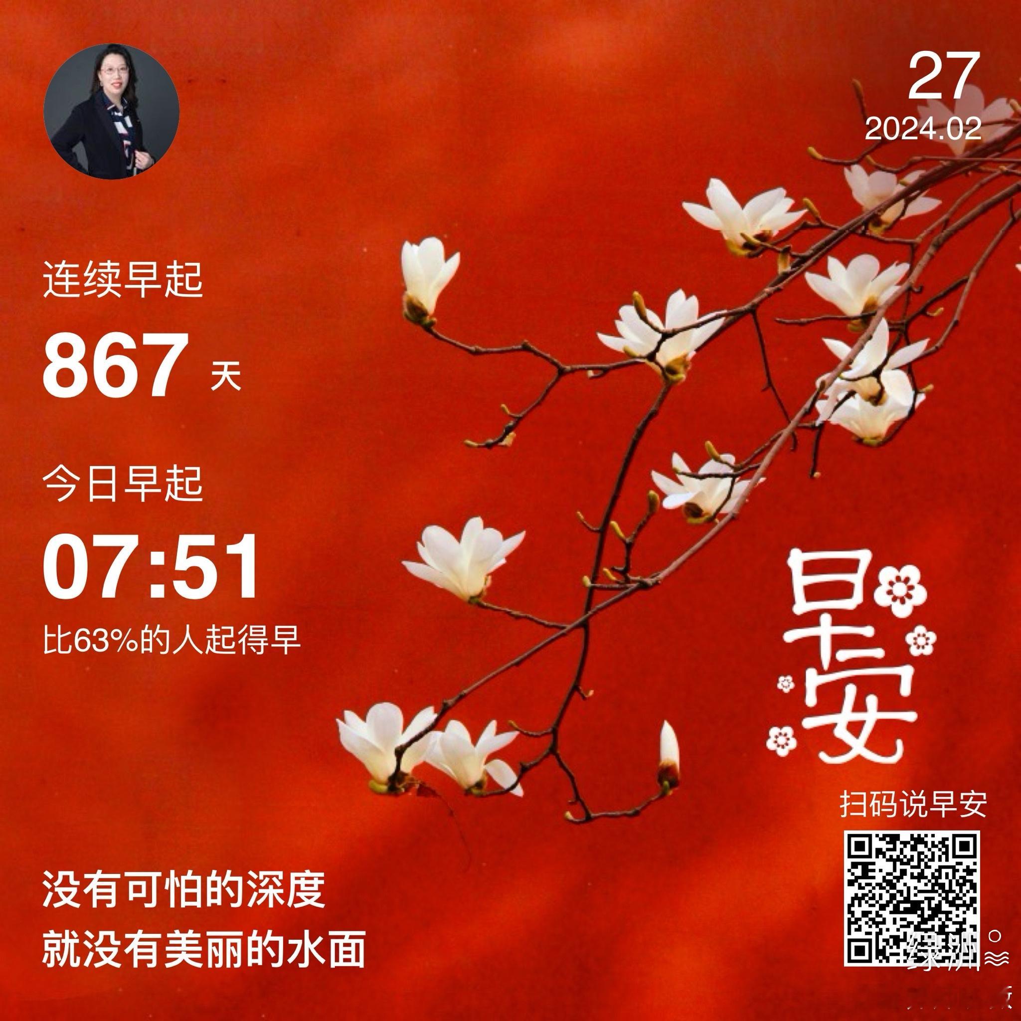 #早安#没有可怕的深度就没有美丽的水面 