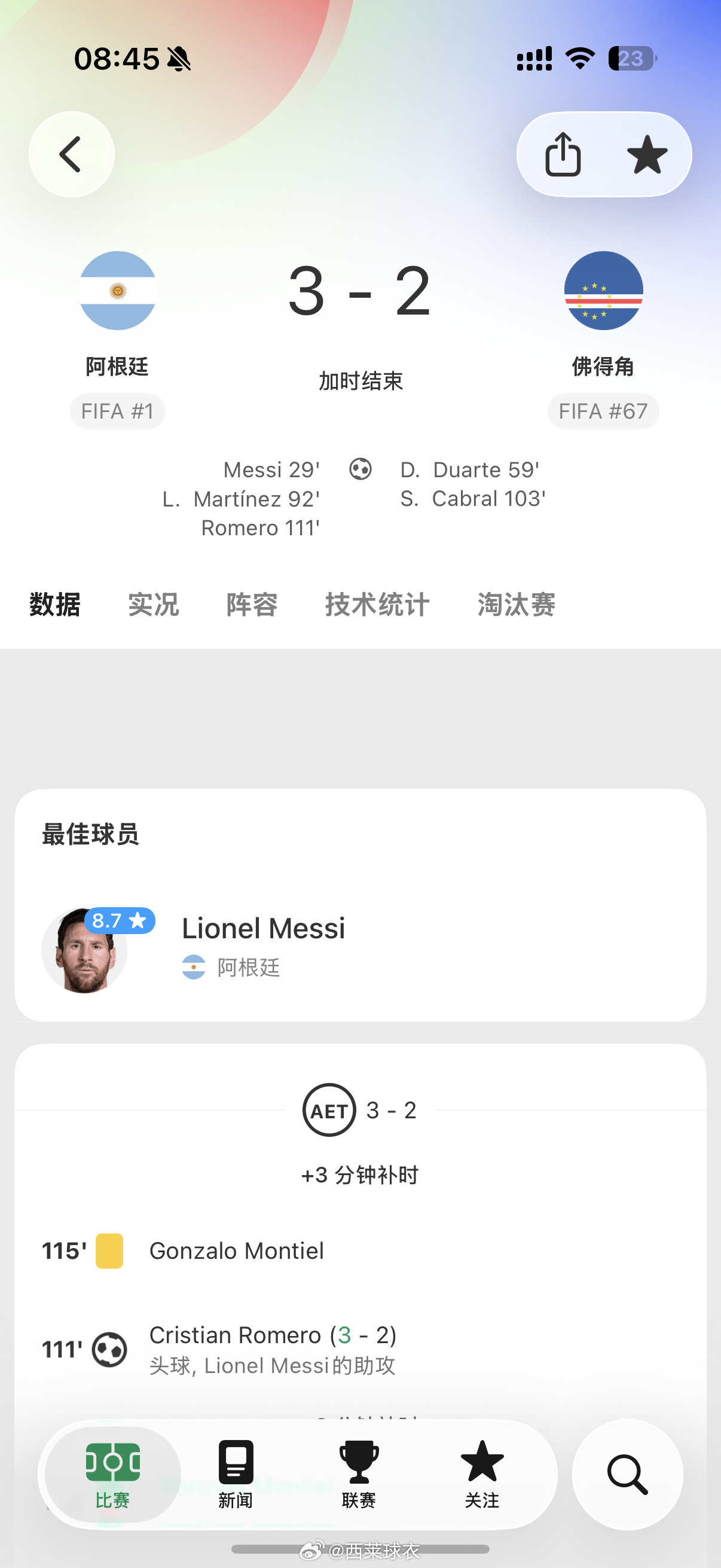 阿迷托佛：阿根廷球迷拜托佛得角别特么再进了能逼平欧洲杯冠军，能在世界杯冠军身上进