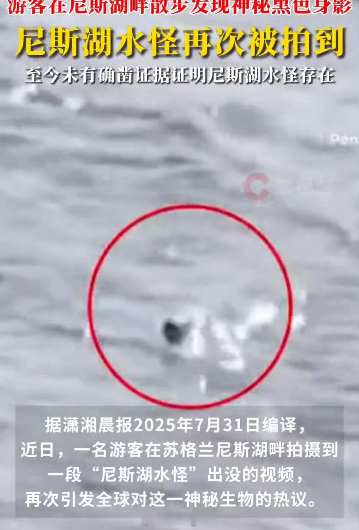 尼斯湖水怪再次被拍到怎么又吵这个泥师傅水怪的新闻了？是不是我小学时候的新闻了吗不
