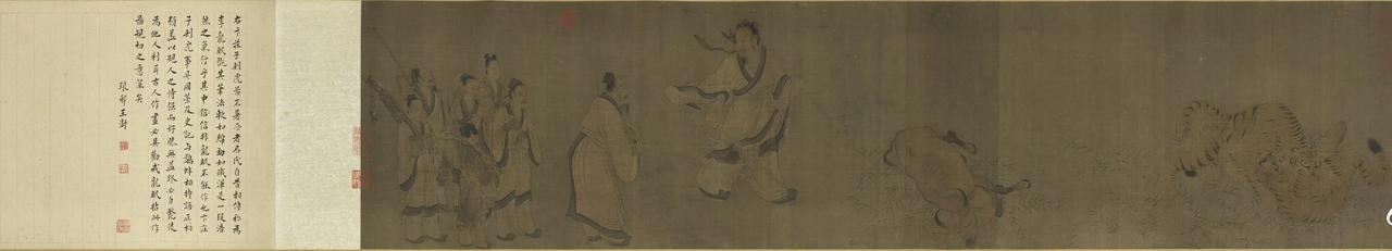 宋人卞庄子刺虎图
台北故宫博物院藏

鲁国大夫卞庄子（生卒年不详）以勇猛著称。某