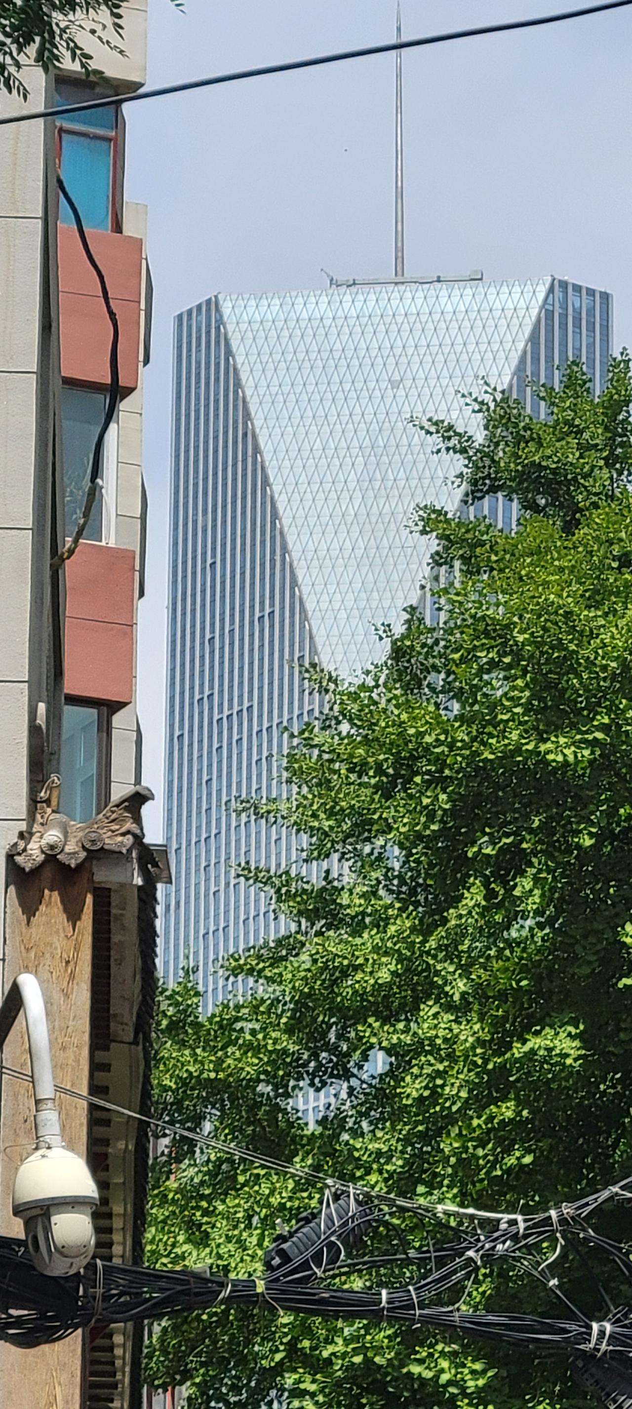 今天早上去兰州市甘南路散步，不仅被道路两旁繁茂的银杏树吸引了，还被南关什字的地标