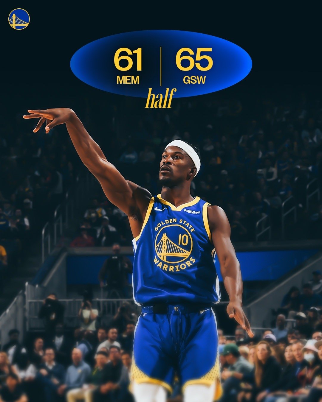 半场结束，勇士领先灰熊4分灰熊vs勇士 ​​​