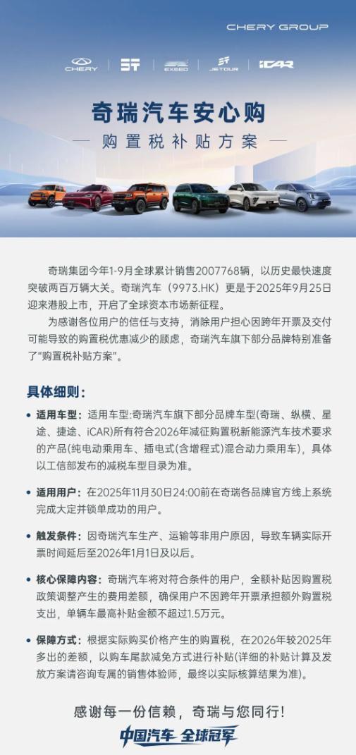各家购置税补贴已经成标配了，昨天是奇瑞，早上是东风猛士，现在是长安，大家看看三家