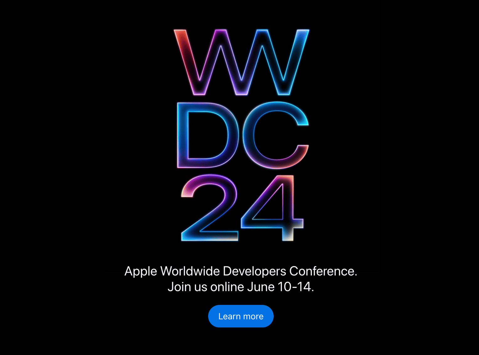苹果公司今天宣布，第 35 届全球开发者大会 WWDC 将于 6 月 10 日至