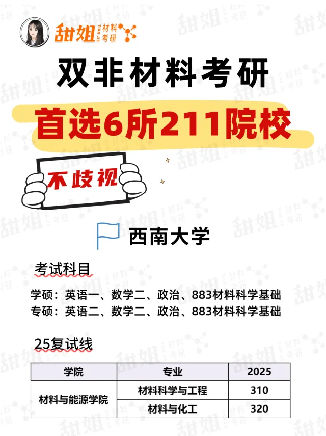 双非材料考研优选6所211院校