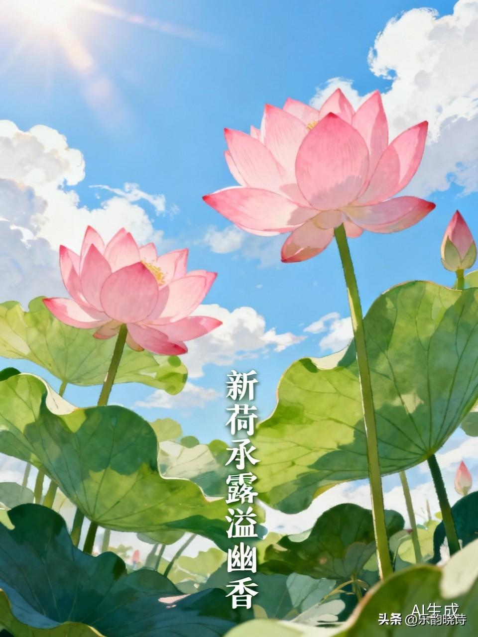 “小暑微风送清凉，新荷承露溢幽香”，这对子起得妙啊！上联里小暑时节，那微风轻轻一