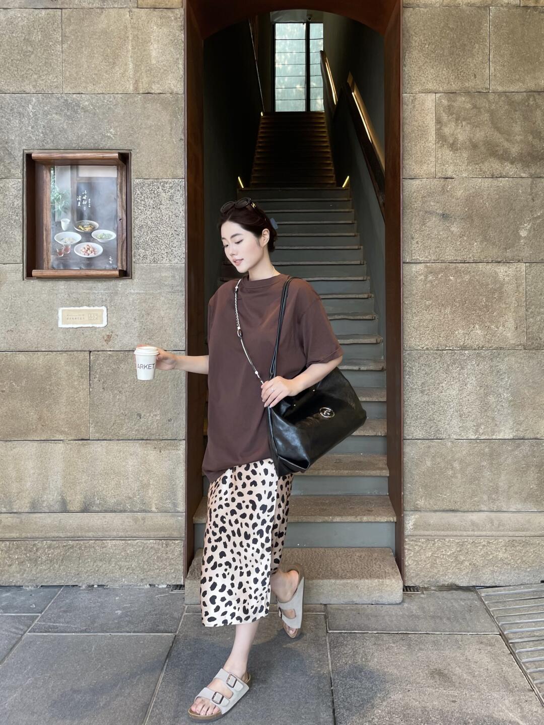 穿条豹纹半裙🤎☕️