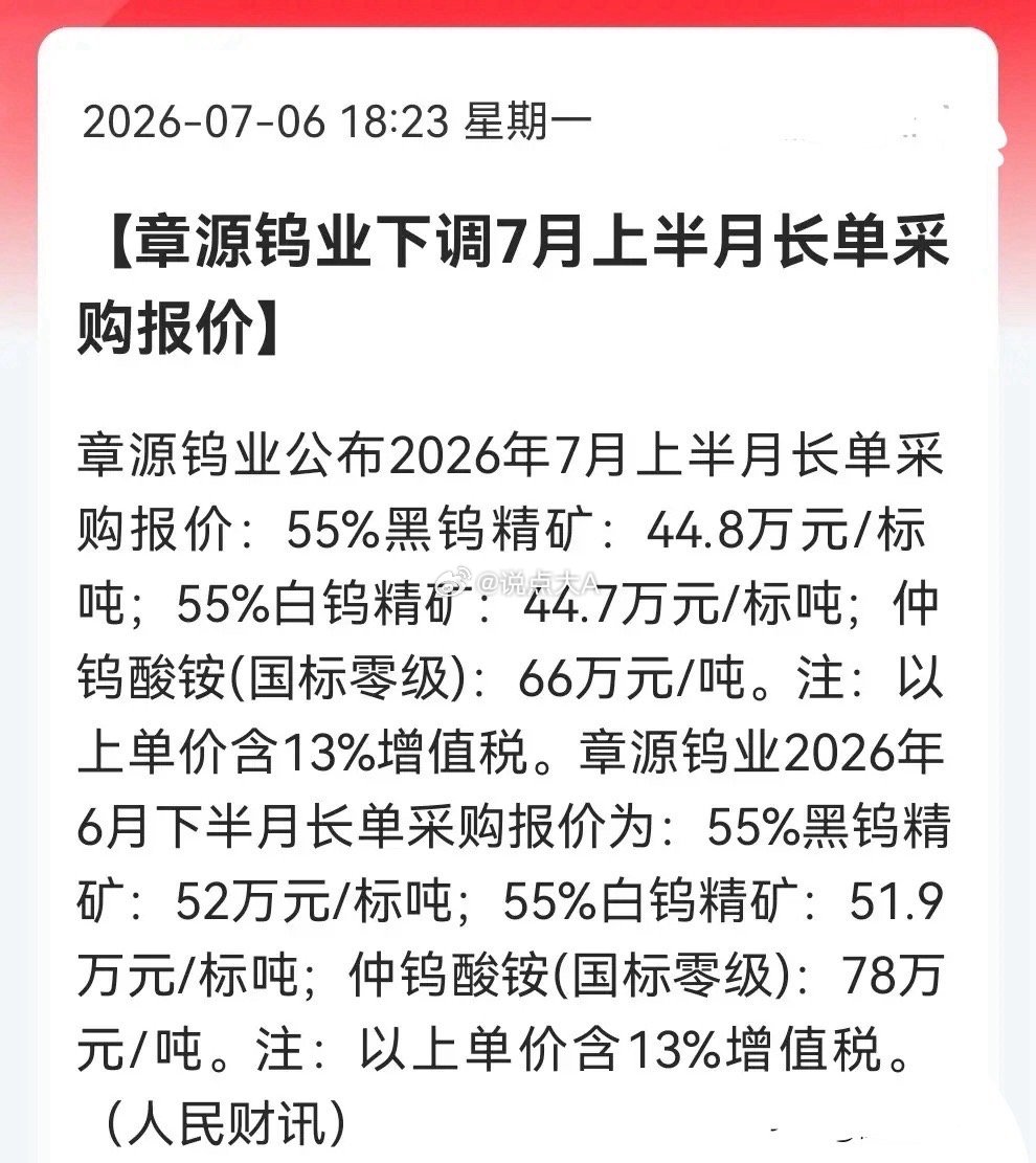 最新消息！两条调价消息引爆市场，钨矿跌穿45万，树脂却涨破天花板……消息一：圣泉