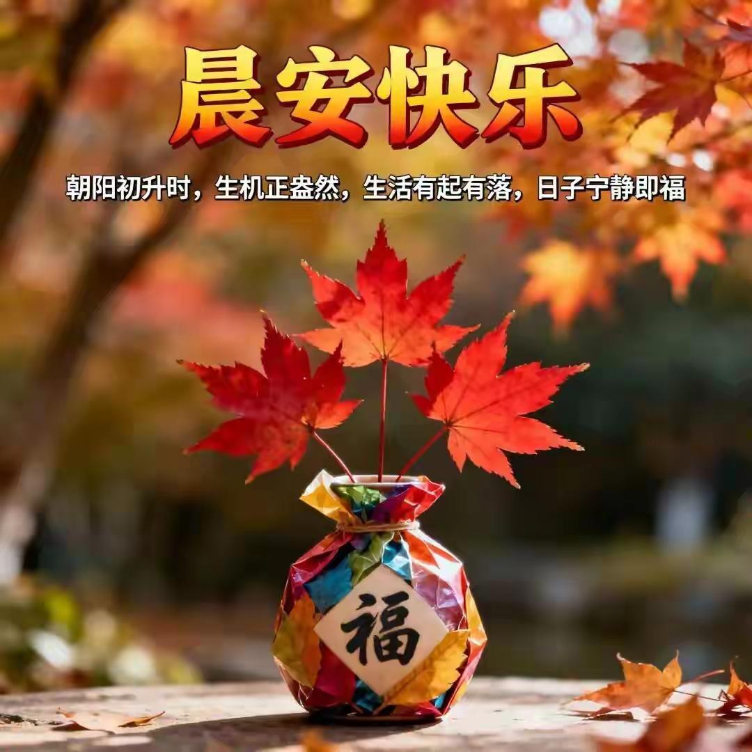 晨安快乐，福气满满！🍂🍁🍂