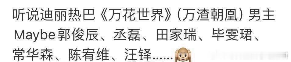 🍉 迪丽热巴《万渣朝凰》阵容🈶 ​​​