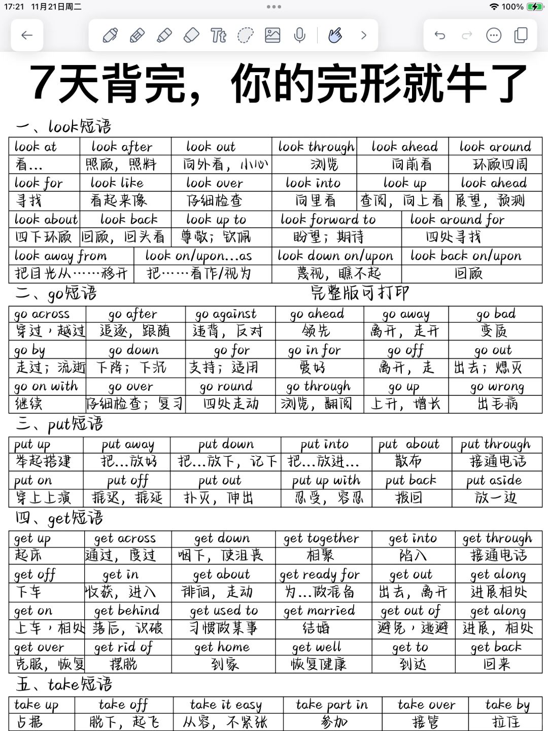 完型满分闭眼选！完形高频短语，背会就是分！