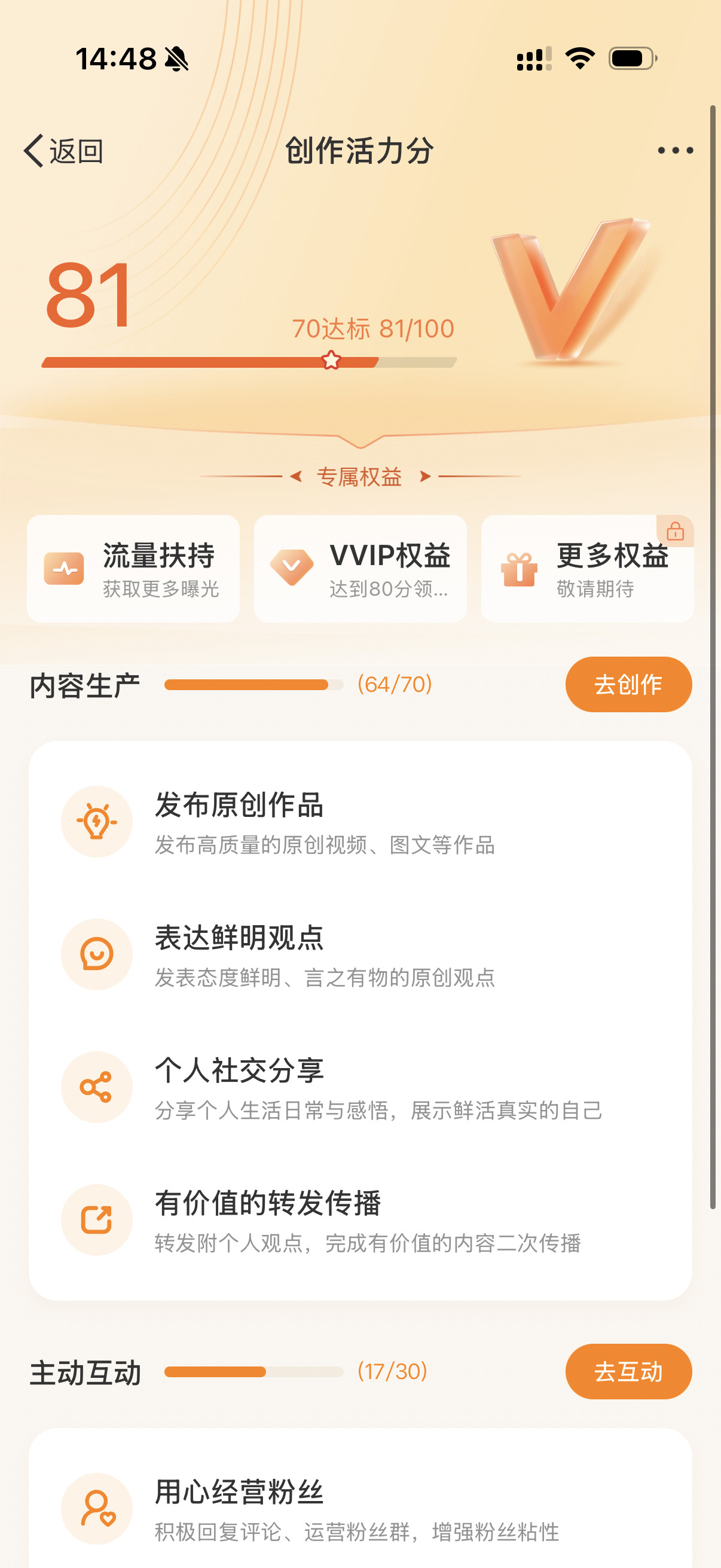 我真不行了 辛辛苦苦一周也才81大眼你……创作活力分
