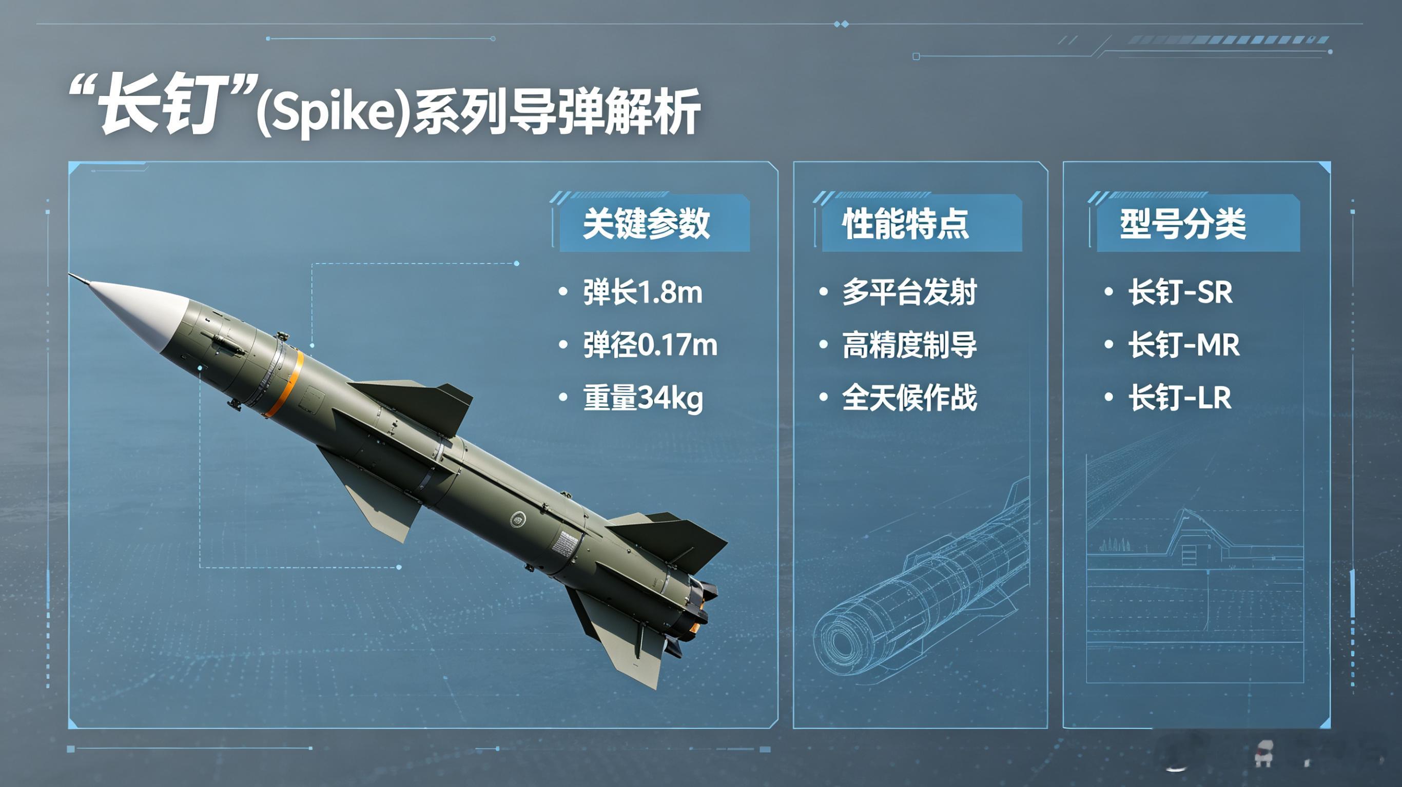 每天认识一件兵器🚀 长钉（Spike）系列反坦克导弹（以色列）定位：以色列拉斐