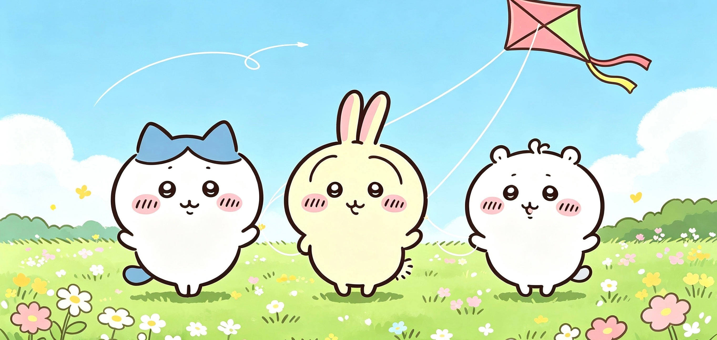 chiikawa吉伊卡哇灵感共创夏日企画谁不想在春天和小伙伴一起放风筝呢（ai辅
