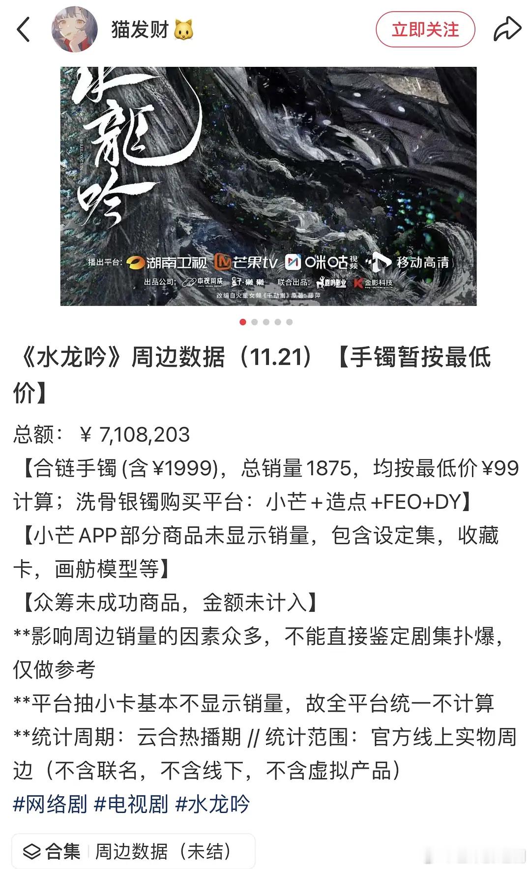罗云熙《水龙吟》周边销量年冠登顶，99-1999的手镯全按99元算，2025年周