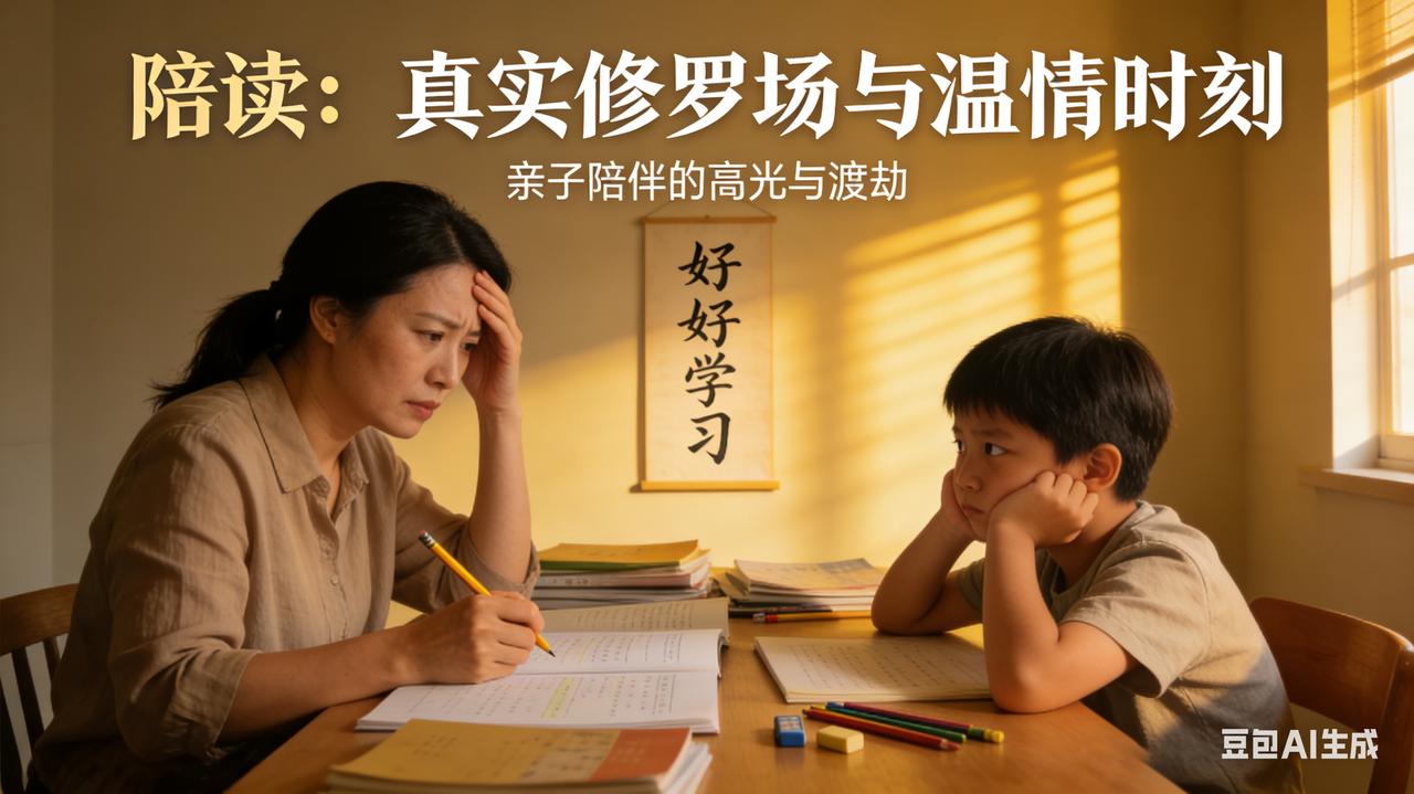 这真是无数家庭的“真实修罗场”，虽让人头秃，却也满是温情。陪读本是亲子陪伴的高光