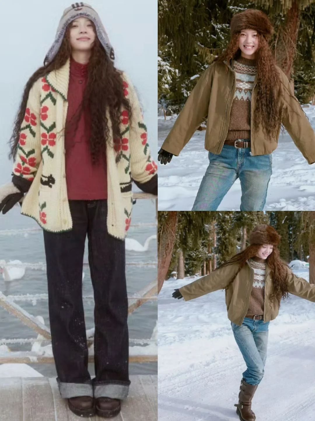欧阳娜娜in新疆，羊毛卷配费尔岛毛衣，好出片