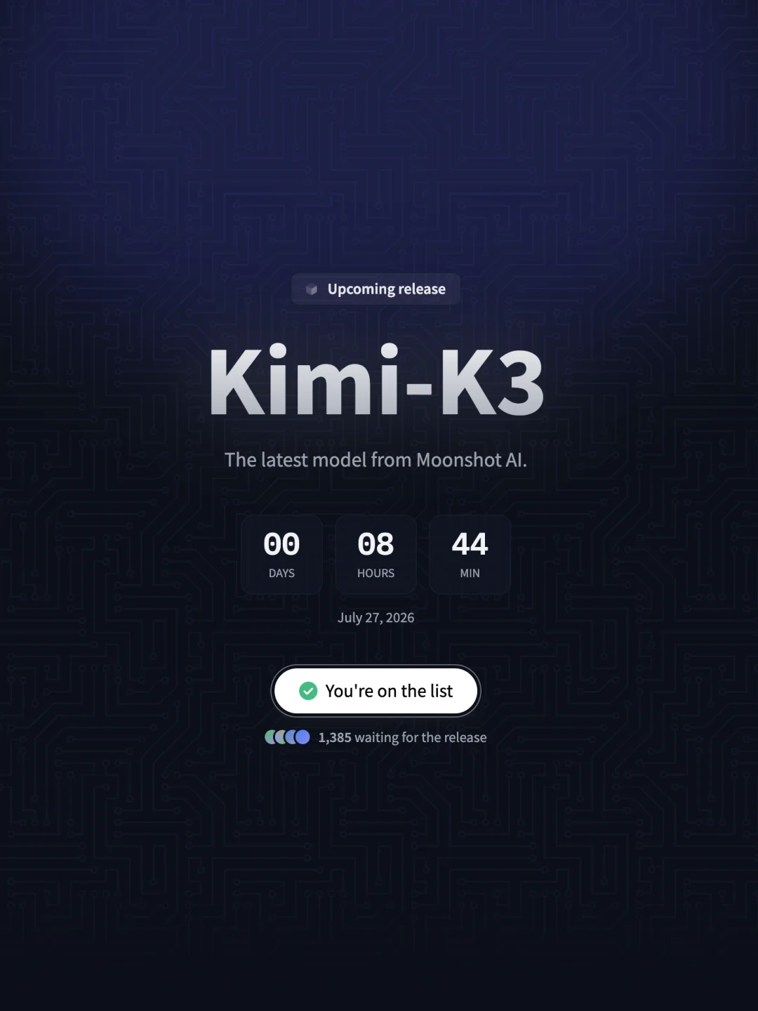 倒计时！Kimi K3 预计今晚 11 点开源！