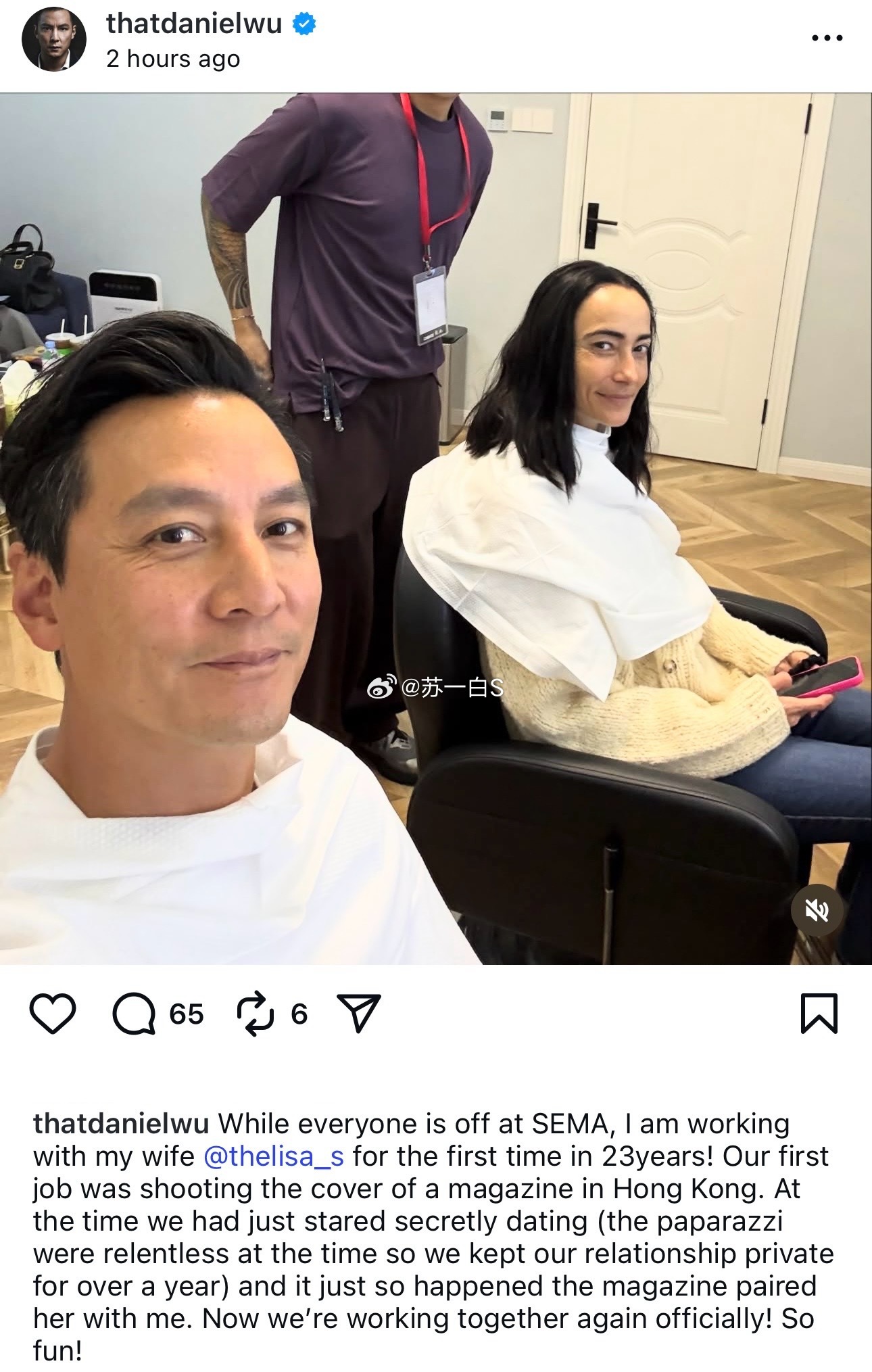 吴彦祖和太太Lisa S都快长一样了啊👇 ​​​