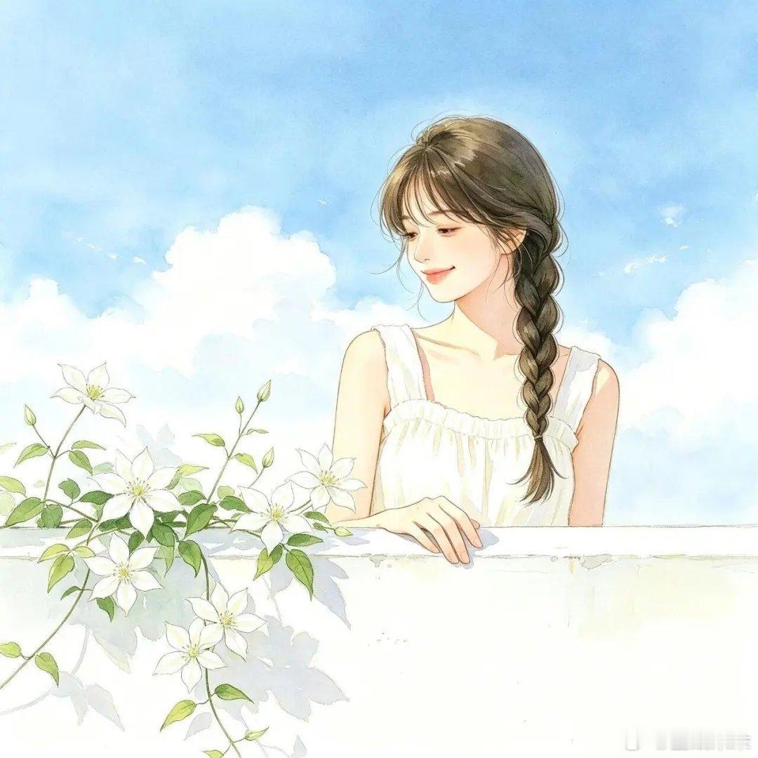 治愈插画女生头像 