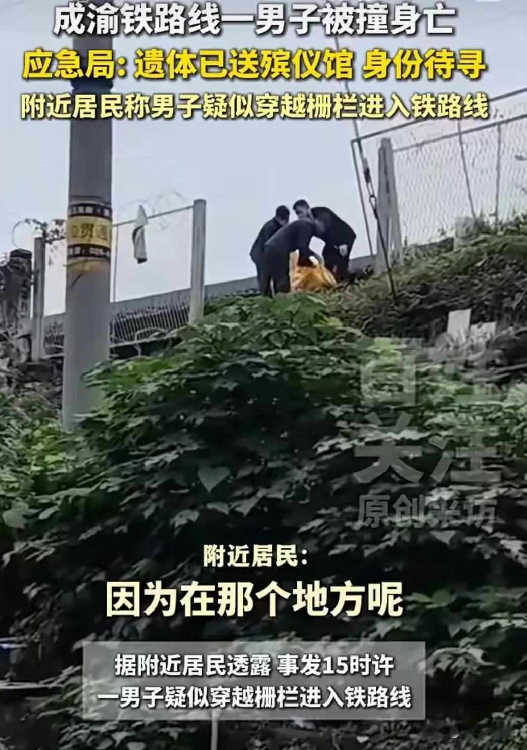 从网络这张图片中可以看到，11月1日在资阳市成渝线铁路，西门铁路桥，有位人员在这