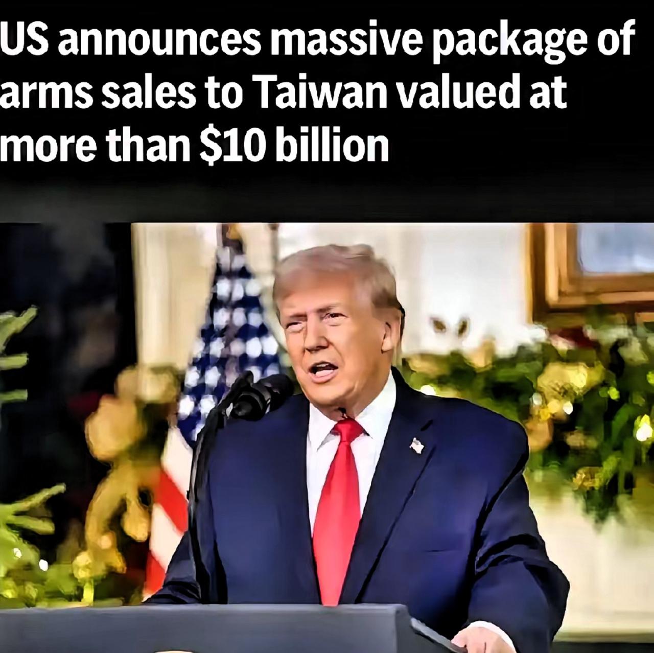 特朗普彻底呆住了，
刚刚宣布向台出售价值超过100亿美元的大规模武器装备，中国就