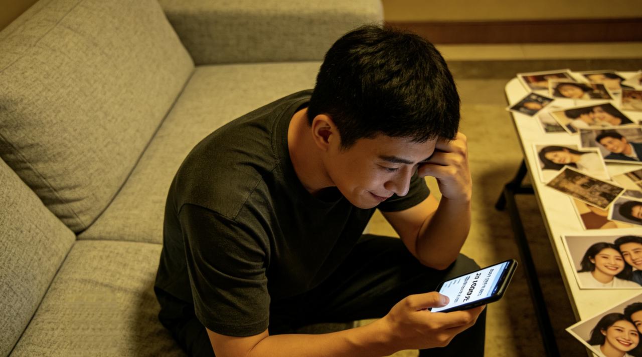 阿杰深夜收到前女友的信息：“在吗？”
他盯着屏幕看了三分钟，没回。不是因为还恨，