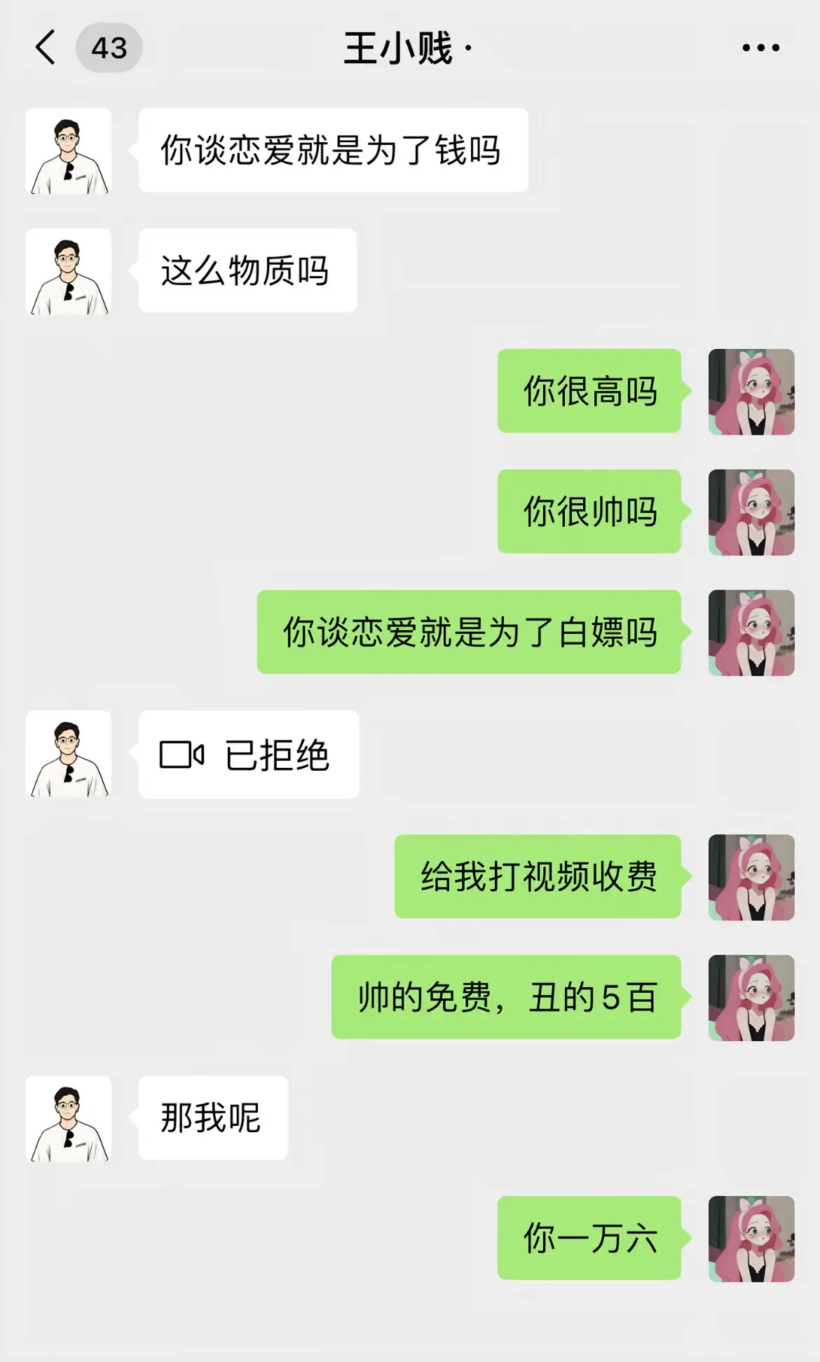 每天就这样尖酸刻薄。常常因为自己不够恶毒而生自己的气