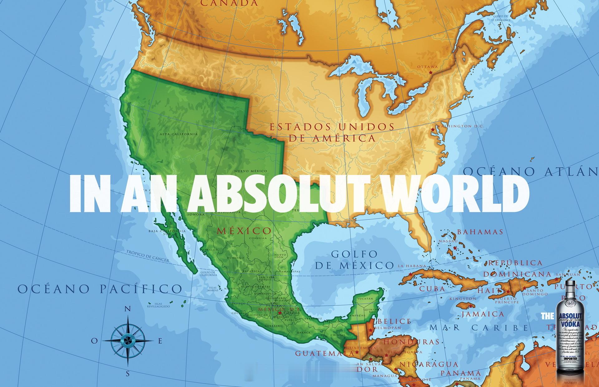 IN AN ABSOLUT WORLD你看，这后面还没有那一点“.”的绝对伏特加