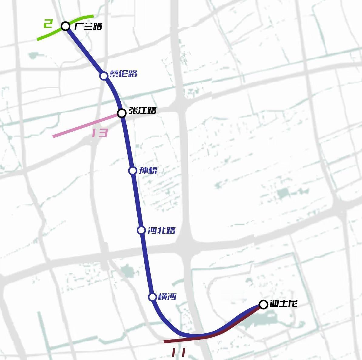 【考古向】迪士尼？×张江南北通勤✓
这条线最开始作为独立的迪士尼联络线，后改为2