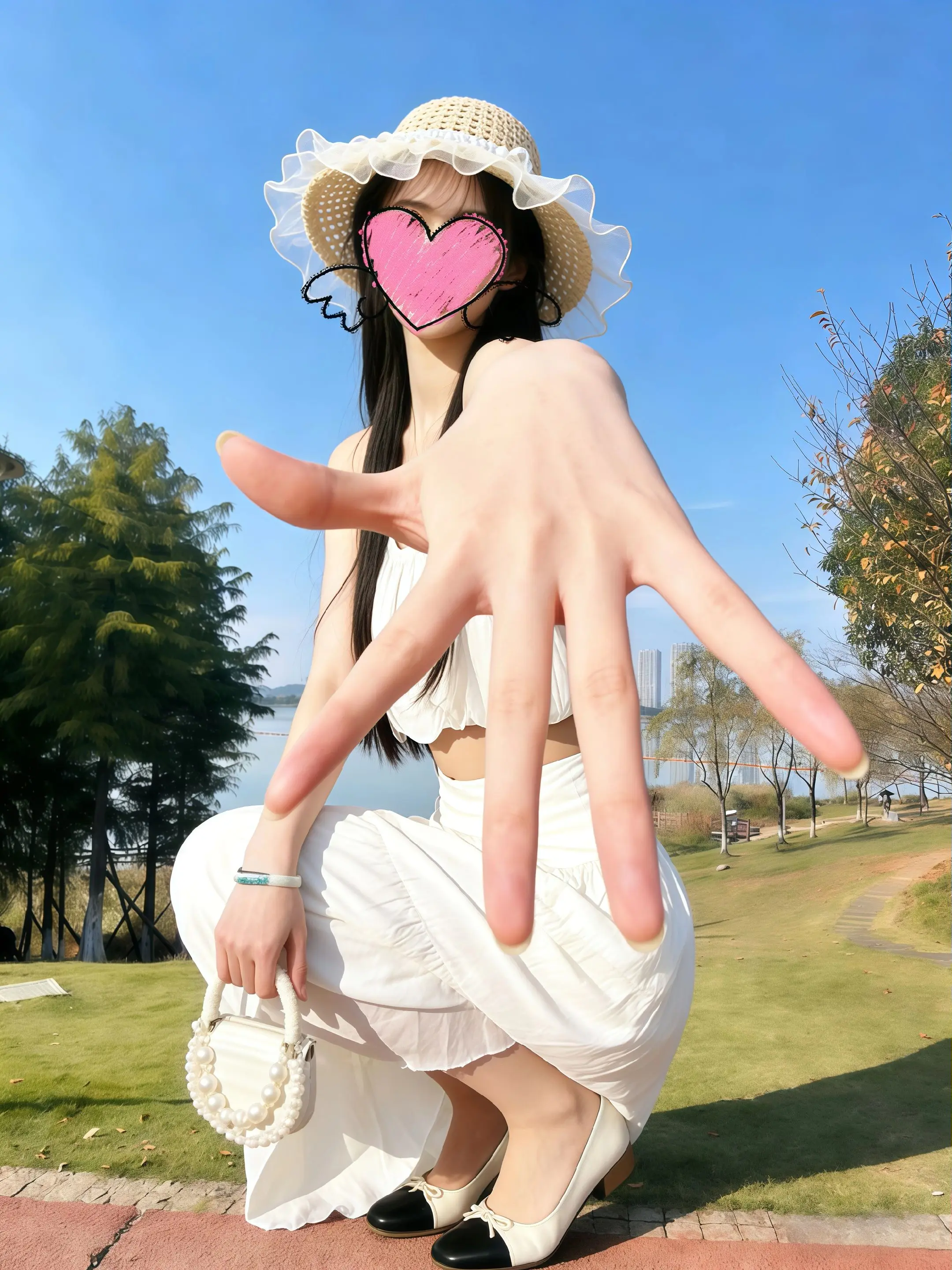 158OOTD.谁懂啊！夏天穿这套真的又仙又烦😭 吊带露腰怕晒，长裙...