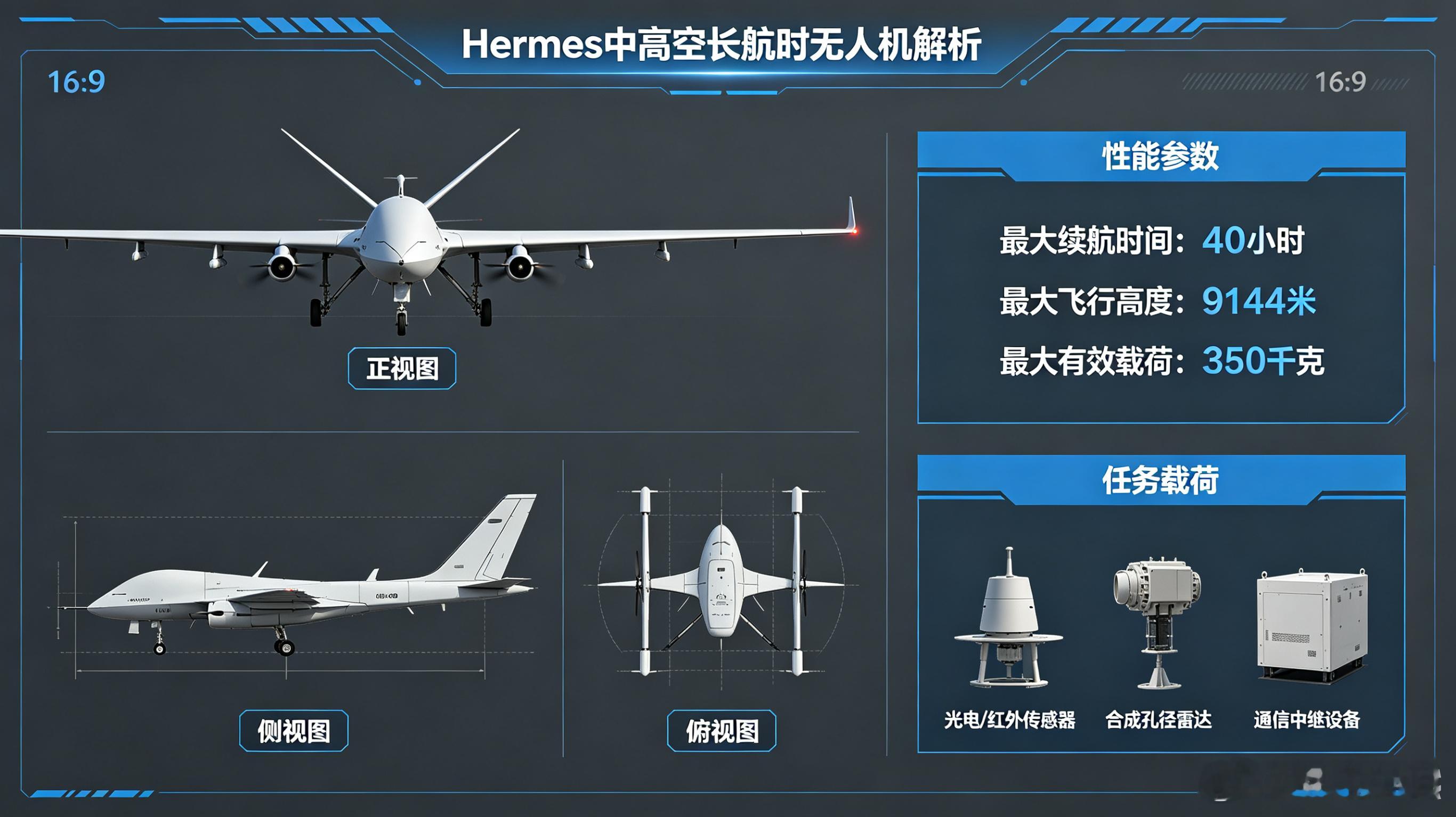 每天认识一件兵器每天认识一件兵器——“竞技神”（Hermes）中高空长航时无人机
