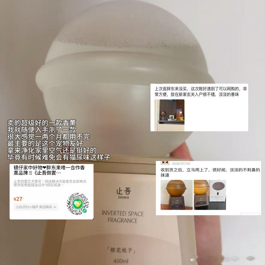 这个香薰好用，胖东来合作的，我每天都在给夏二铲屎，但是夏天，其实偶尔还是会有一股