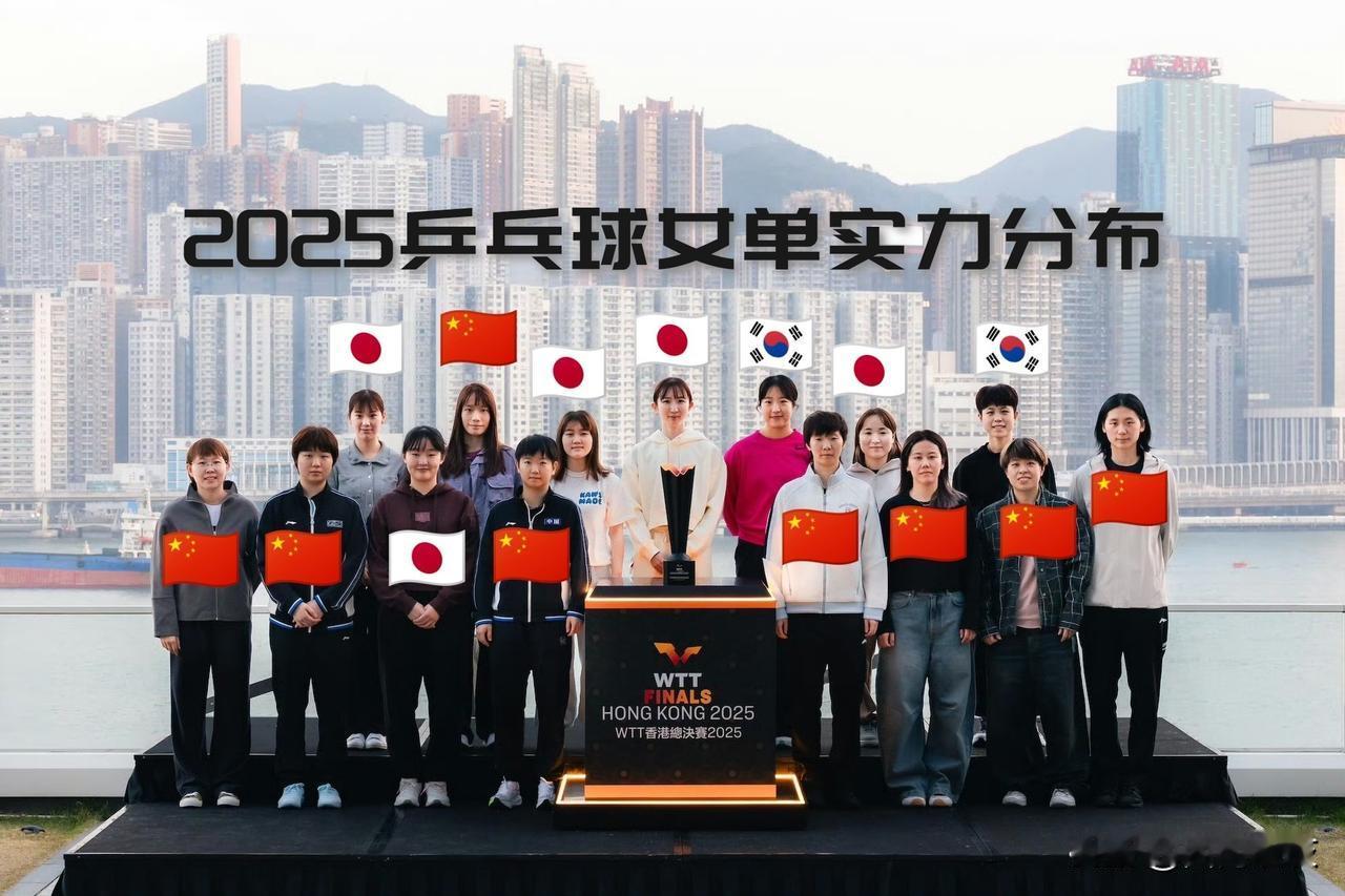 【一张合影看2025乒乓球女单实力分布！中国球员半壁江山，还是前半壁！】

加上