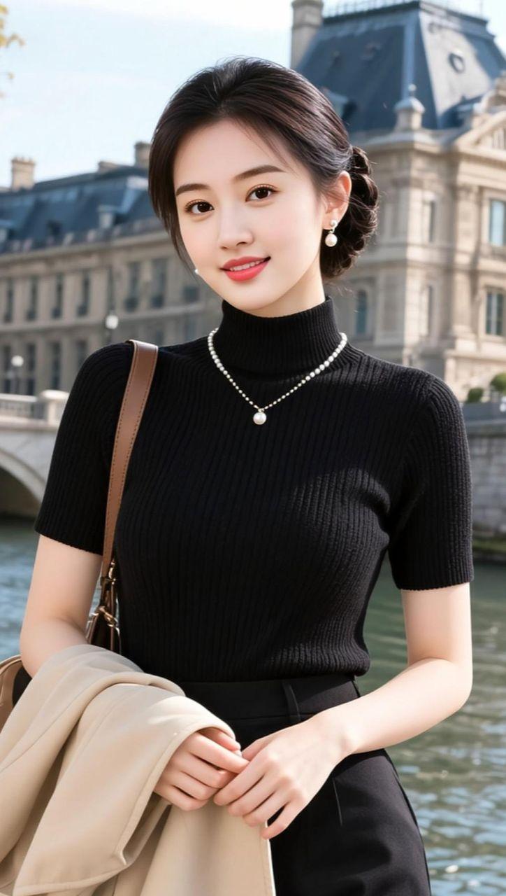 AI河畔轻熟风 抖音ai创作 优雅穿搭 气质轻熟风