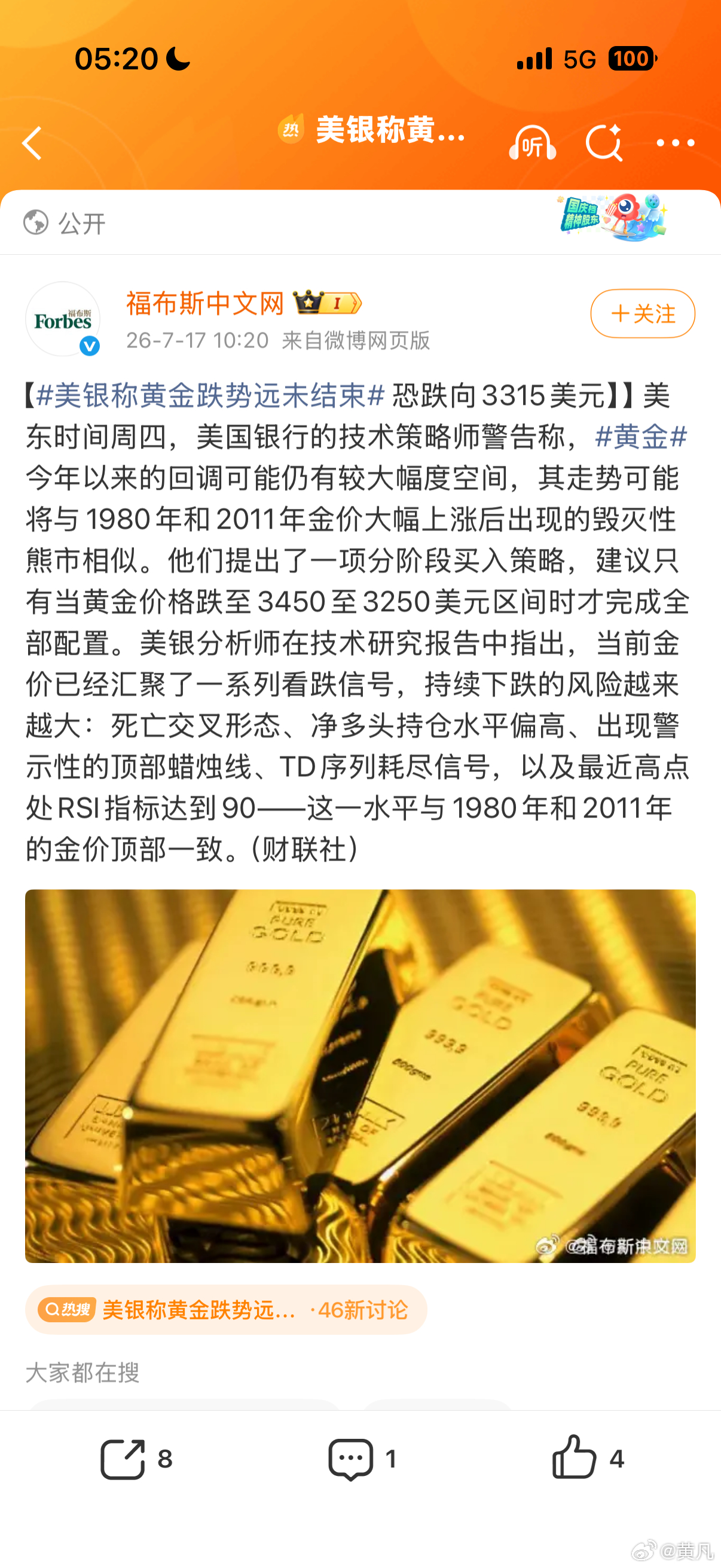 年初说好的“黄金永远涨”呢？ 