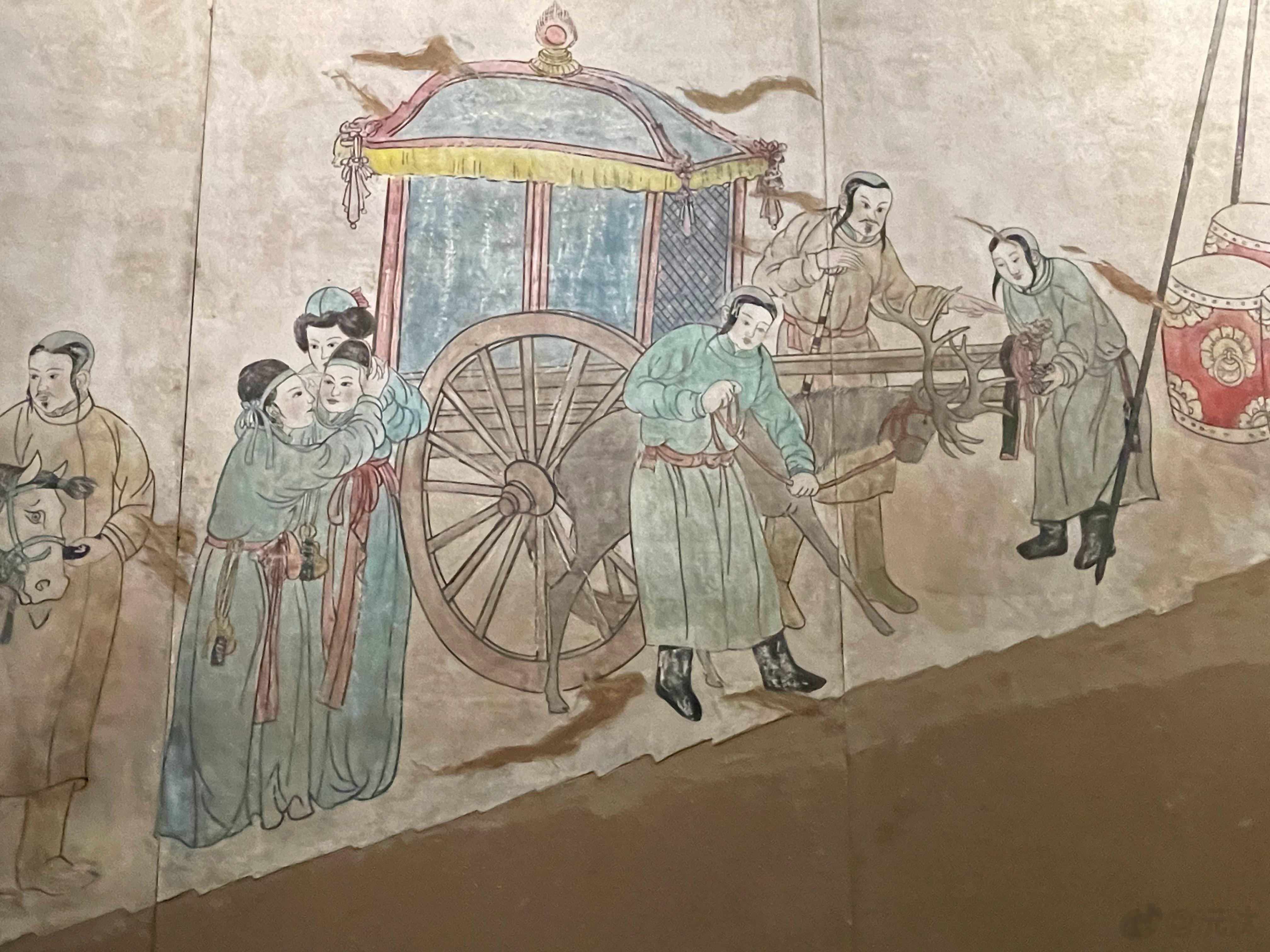 辽代贵族的出行和归来 #沅汰博物馆# 内蒙古博物院复制的前勿力布格辽墓壁画。遗址