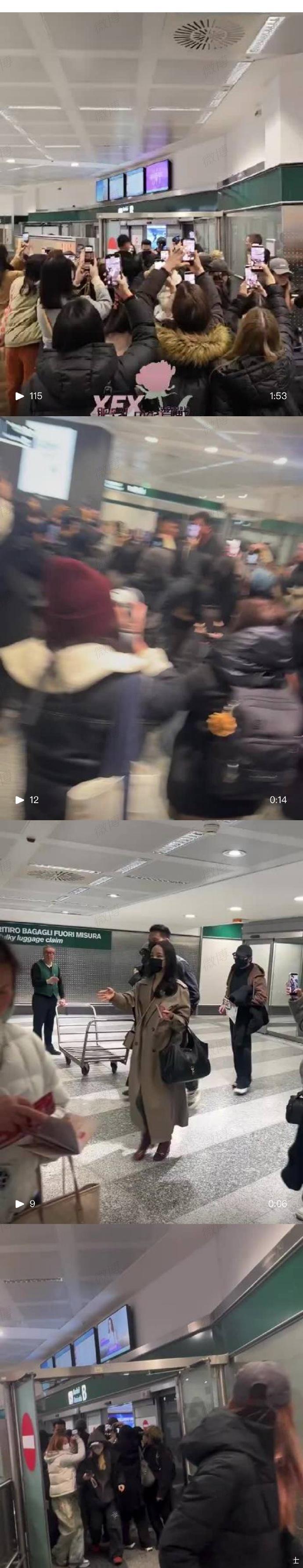 肖战米兰线下接机人气肖战抵达米兰人气米兰机场被肖战的粉丝包围了！到达路透里全是举