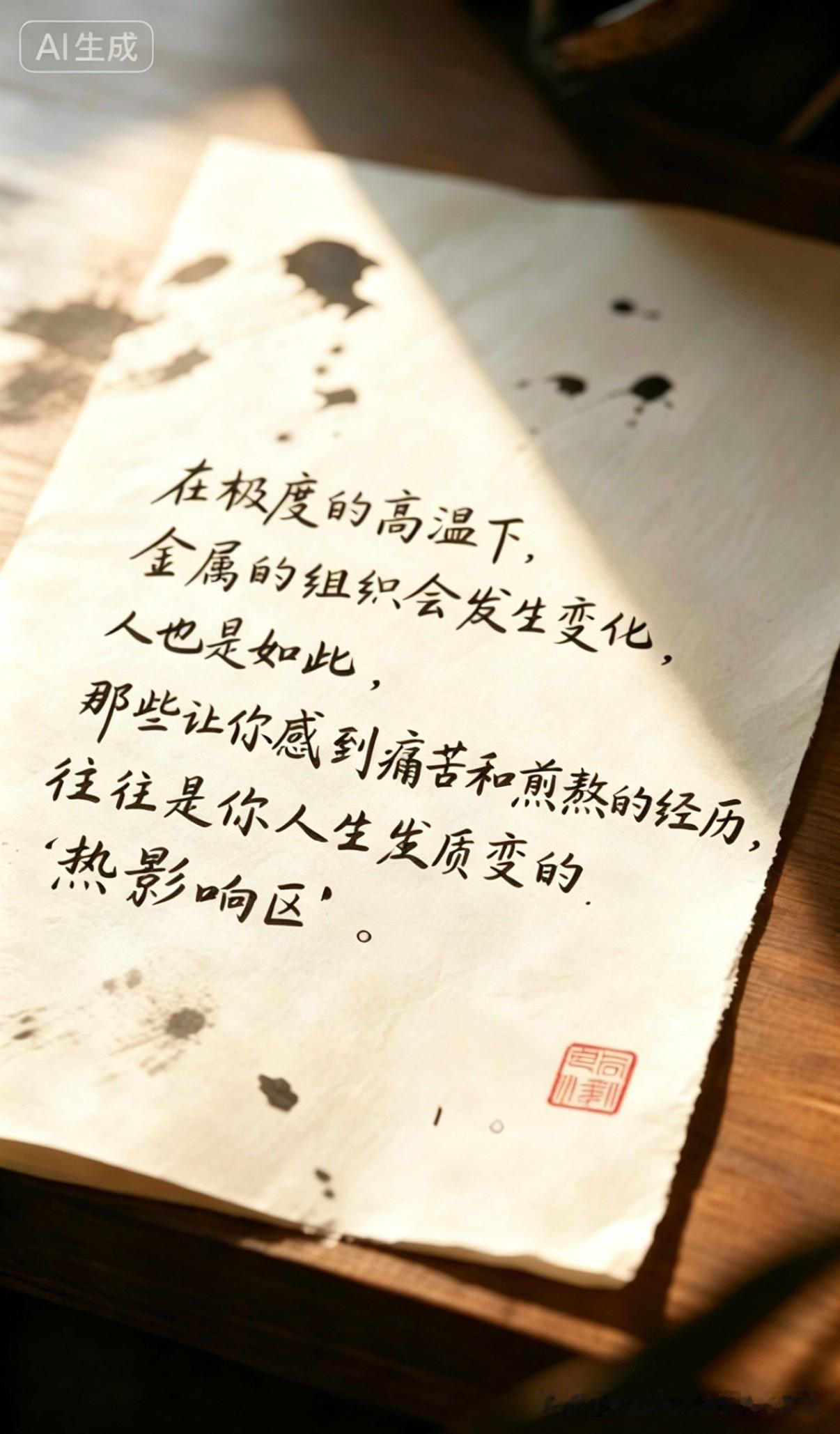 在极度的高温下，金属的组织会发生变化，人也是如此，那些让你感到痛苦和煎熬的经历，