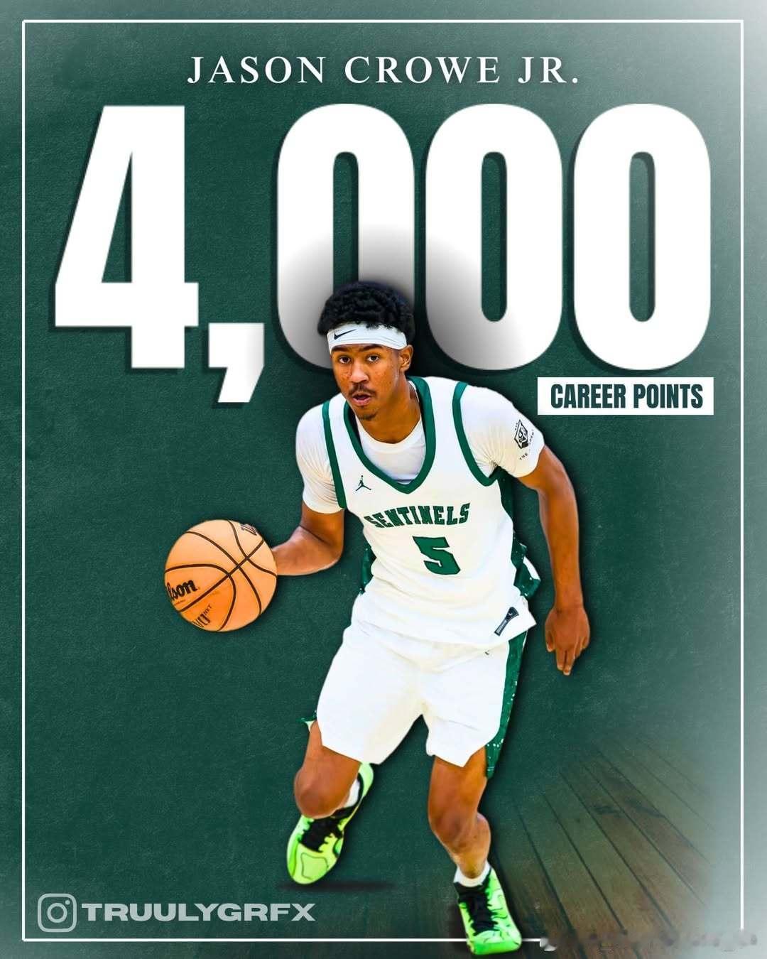 2026届五星高中生Jason Crowe Jr.成为加利福尼亚州高中篮球史上首