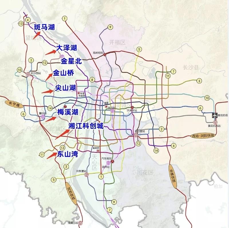 长沙地铁13号线推进前期研究 河西南北向轨道骨干线规划明晰
 
近日，长沙市自然