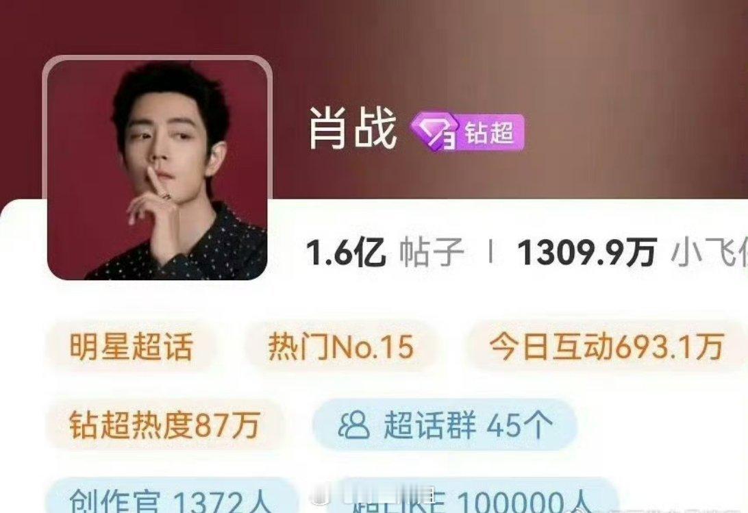 网友汇总的内娱超like破十万的明星一共有四个，分别是肖战、成毅、鞠婧祎、田栩宁