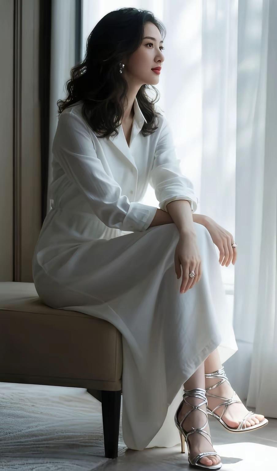 大美女，纤手，素足，容颜都是顶级的！
唯一的缺点就是照片照得太满了，周边留白不够