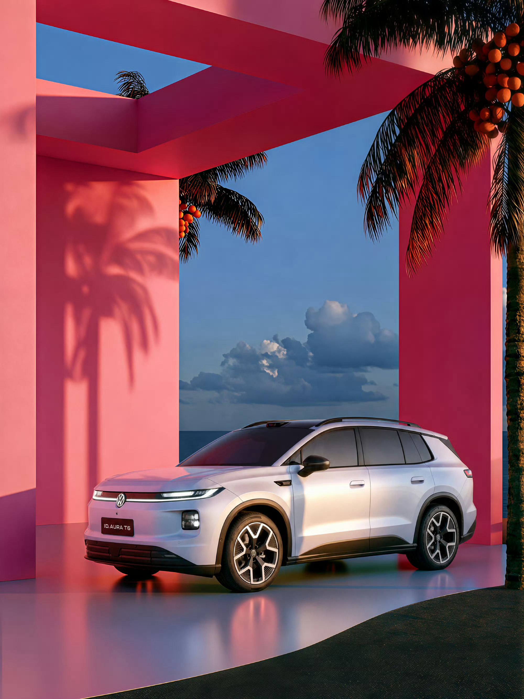 大众ID. AURA T6在2026成都车展正式公开亮相。定位纯电中型SUV，5
