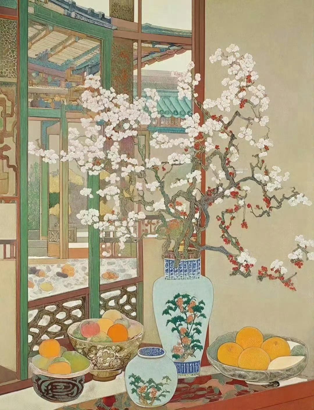 “ 满室春光花争发 ...  ” ​ ​​​
传统文化 绘画