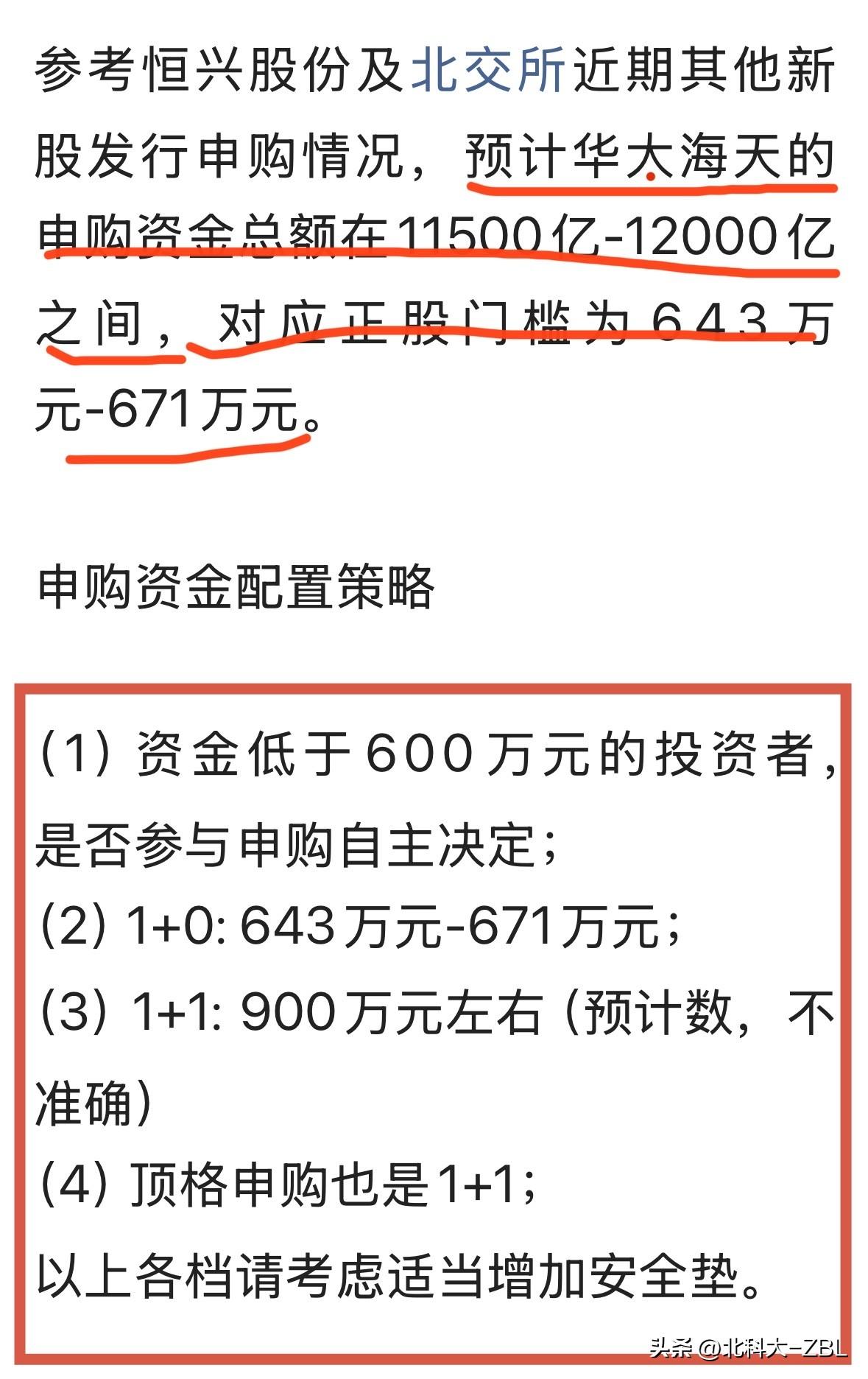 华大海天开奖了！结果符合预期

当我们整天还在为一手北交所新股千儿八百收益算啊算