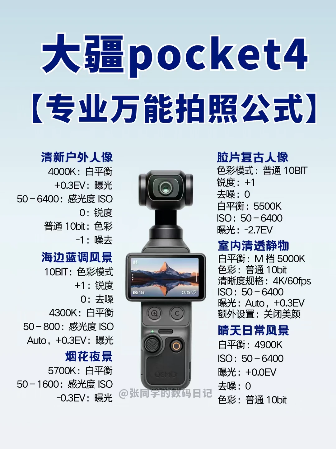 大疆Pocket4的调色参数用法大全~