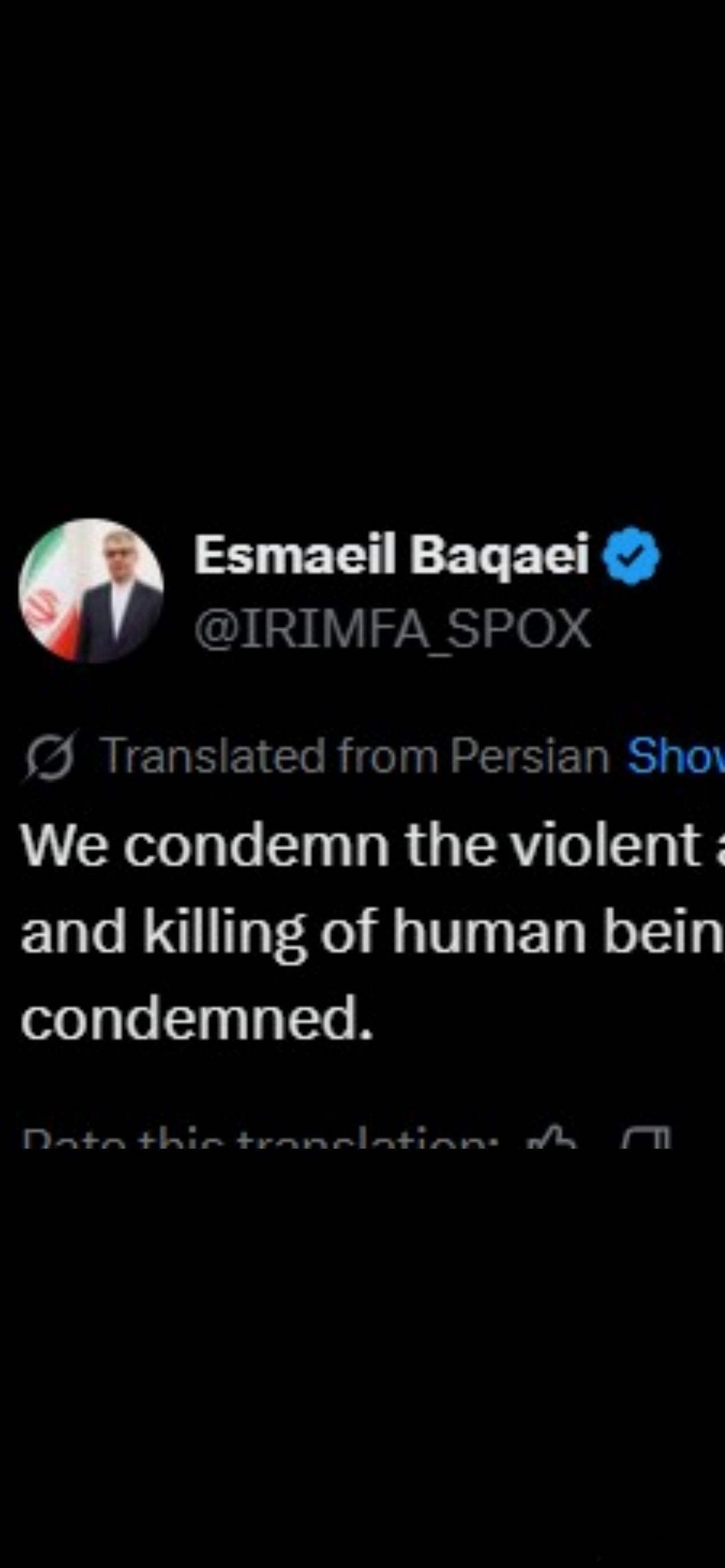 🇮🇷🇦🇺伊朗谴责悉尼袭击事件，称针对平民的暴力行为“应受谴责”伊朗外交部